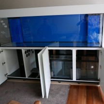 Marine Aquarium 96x30x24 Modern Cabinet Design doors open